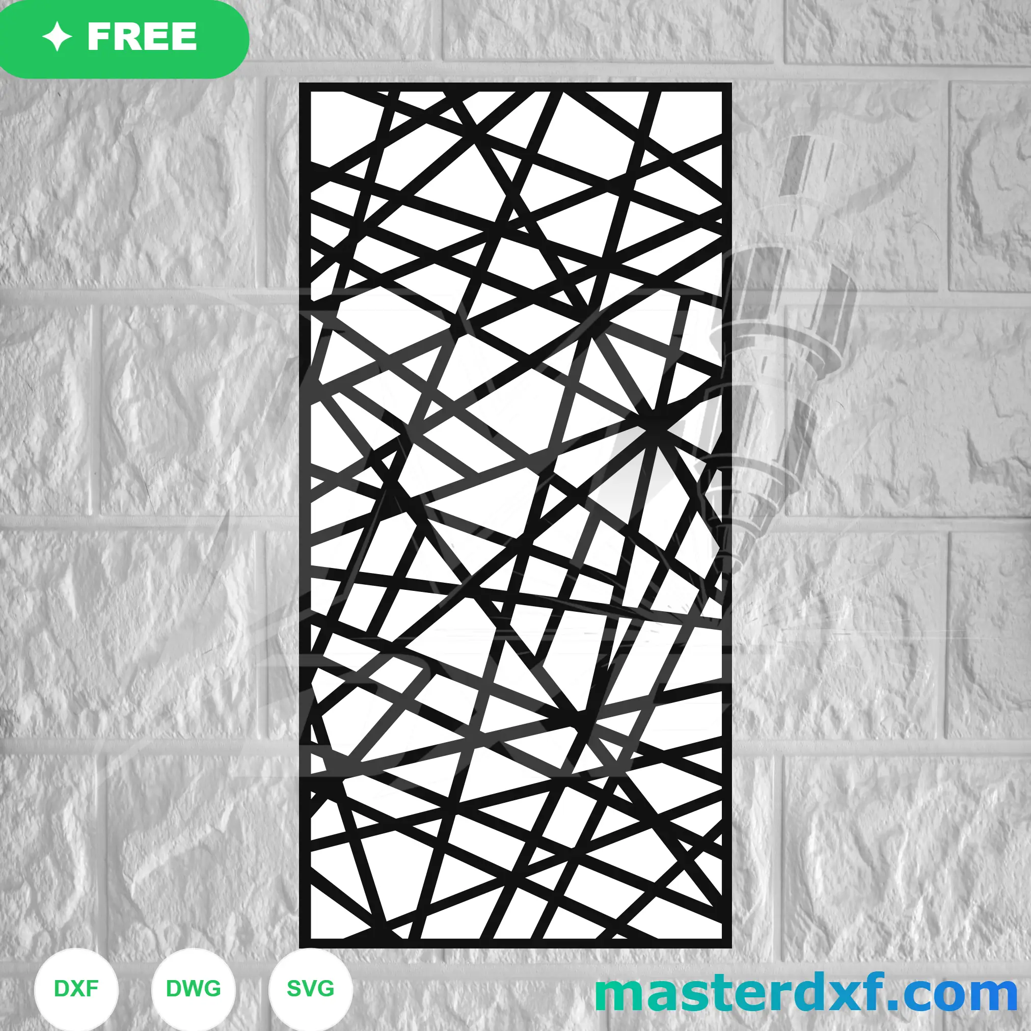 Angular Crisscross DXF Pattern for Industrial Door Screens DXF File